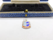 Sterling Silver & Enamel Looe Shield Charm Pendant Vintage c1970