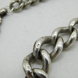 Art Deco Chunky Sterling Silver Graduating Curb Link Watch Chain Antique
