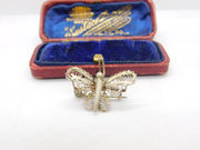 Sterling Silver Filigree Style Butterfly Brooch Vintage c1970
