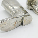 20th Century Pair of Silver Plated Novelty Riding Boot Salt & Pepper Pots