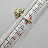 Sterling Silver Faceted Peridot Dress Ring Vintage c1970 Size M 1/2