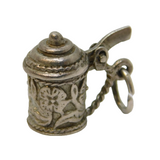 Sterling Silver Lidded Beer Tankard Charm Pendant Vintage c1970