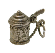 Sterling Silver Lidded Beer Tankard Charm Pendant Vintage c1970