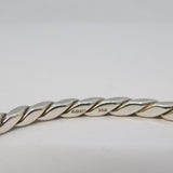 Sterling Silver Modernist Rope Twist Pattern Bangle Bracelet Vintage 1973 London