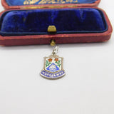 Sterling Silver and Coloured Enamel Travel Shield 'Morecambe'Charm Vintage c1970