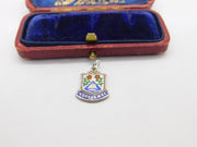 Sterling Silver and Coloured Enamel Travel Shield 'Morecambe'Charm Vintage c1970
