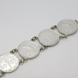 20th Century Belgian 50 Centimes Coin Bracelet Antique 1927 Art Deco