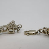 Sterling Silver & Crystal Set Floral Tennis Bracelet Vintage c1990s