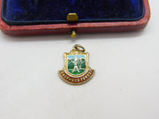 Sterling Silver and Enamel Sherwood Forest Shield Charm Pendant Vintage c1970