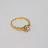 Gold On Sterling Silver Paste Set Dress Ring Vintage c1970 Size P