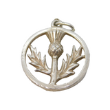 Sterling Silver Scottish Thistle Charm Pendant Vintage c1970