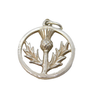 Sterling Silver Scottish Thistle Charm Pendant Vintage c1970