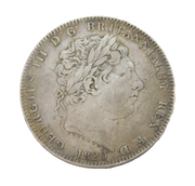King George III Silver LX Crown Coin Antique 1820 Fine Condition