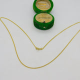 Gold on Sterling Silver Fine Curb Link Chain Necklace Vintage c1980 46cm Length