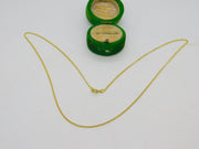 Gold on Sterling Silver Fine Curb Link Chain Necklace Vintage c1980 46cm Length