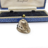 Sterling Silver Police Helmet Charm Pendant Vintage c1970