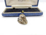 Sterling Silver Police Helmet Charm Pendant Vintage c1970