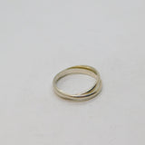 Sterling Silver Interlinked Double Strand Wedding Ring Vintage c1970 Size O 1/2