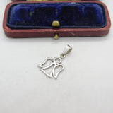 Sterling Silver Angel Drop Charm Pendant Vintage c1970