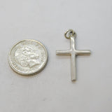 Sterling Silver Cross Charm Pendant Vintage c1970s