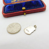 Sterling Silver and Enamel Melrose Travel Shield Charm Pendant Vintage c1970