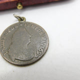 King Louis XIV Liard of France Old Bust Coin Charm Pendant 1697 Antique