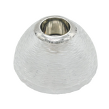 Victorian Sterling Silver Mottled Glass Wide-Based Tealight Candle Holder 1893