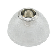 Victorian Sterling Silver Mottled Glass Wide-Based Tealight Candle Holder 1893