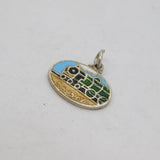 Sterling Silver 'RHD' Enamel Train Image Souvenir Charm Pendant Vintage c1970s
