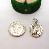 Sterling Silver Horseshoe & Horse Head Charm Pendant Vintage c1970