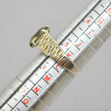 Sterling Silver & 9ct Smoky Quartz Textured Dress Ring Vintage c1970 Size K 1/2