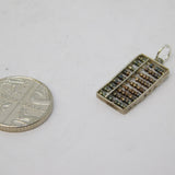 Sterling Silver Maths Abacus Charm Pendant Vintage c1970