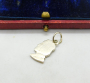 Sterling Silver USA Modified One Dime Cut Out Bust Charm Pendant Antique c1940