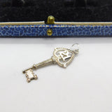 Sterling Silver 21st Birthday Key Charm Pendant Vintage c1970