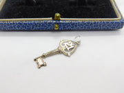 Sterling Silver 21st Birthday Key Charm Pendant Vintage c1970