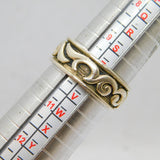 Sterling Silver Chunky Oxidised Gothic Style Band Ring Modern c1990 Size U