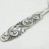 20th Century Norwegian .830 Silver Floral Pattern Tea Caddy Spoon Antique