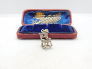 Sterling Silver Heart Form Rocking Chain Charm Pendant Vintage c1970