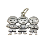 Sterling Silver Three Children Group Charm Pendant Vintage c1970