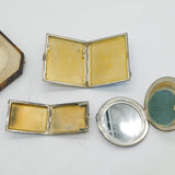 Boxed Set of Sterling Silver & Guilloche Enamel Cases Antique Birmingham