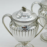 George III Sterling Silver Set of Pedestal Condiment Pots Antique Robert Garrard