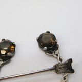 Scottish Sterling Silver & Citrine Penannular Brooch Vintage Edinburgh