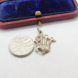 Sterling Silver Scottish Bagpipes Charm Pendant Vintage c1970