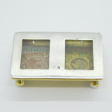 Edwardian Sterling Silver Double-Part Stamp Box Antique 1910 Birmingham