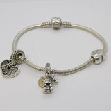 Pandora Sterling Silver Bracelet & Charms Contemporary c2010