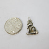 Sterling Silver Speak No Evil Monkey Charm Pendant Vintage c1970