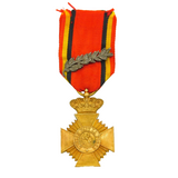 Belgium Military Medal for Gallantry 2nd Class Palm Obverse Antique 1909-34