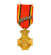 Belgium Military Medal for Gallantry 2nd Class Palm Obverse Antique 1909-34