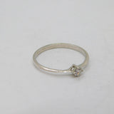 Sterling Silver Minimalist Spinel Solitaire Stacking Ring Modern c1990 Size Q