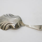 Victorian Sterling Silver Shell Bowl Tea Caddy Spoon Antique c1840 Birmingham